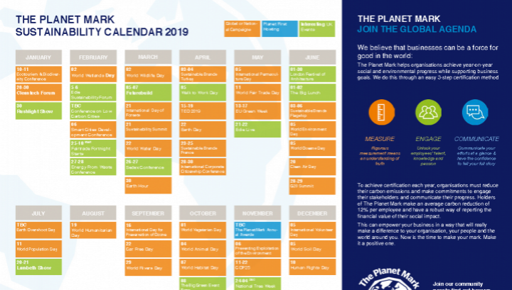 The Planet Mark Green Events Calendar